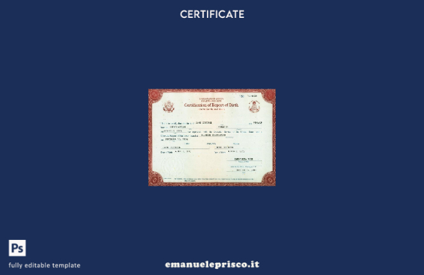 modello di certificazione USA stile verificato del rapporto di nascita di Washin